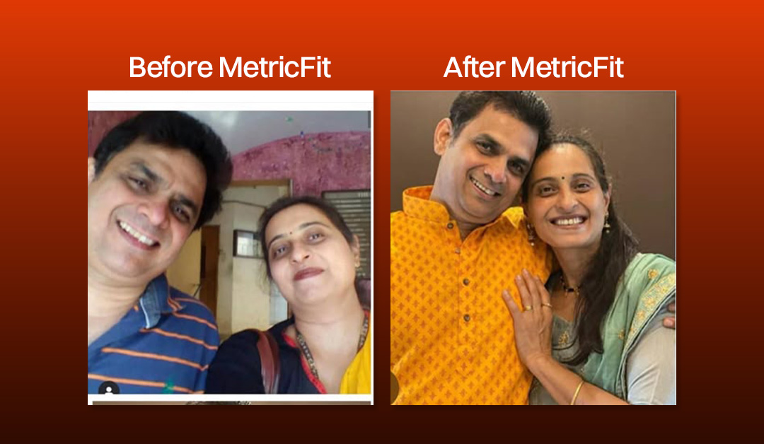MetricFit couple before and after their health transformation